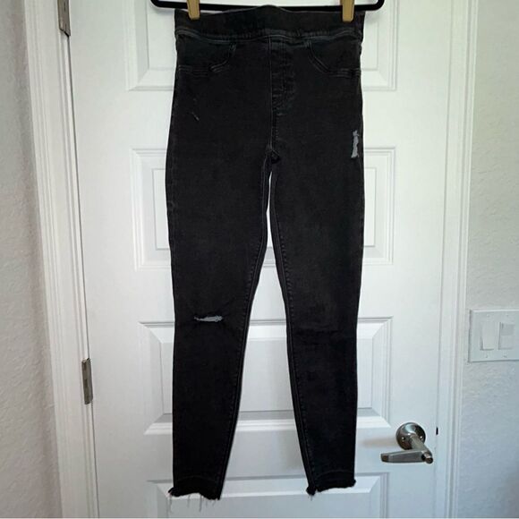 SPANX Pull On Distressed Denim Jegging Legging Jean Pants - Picture 1 of 7